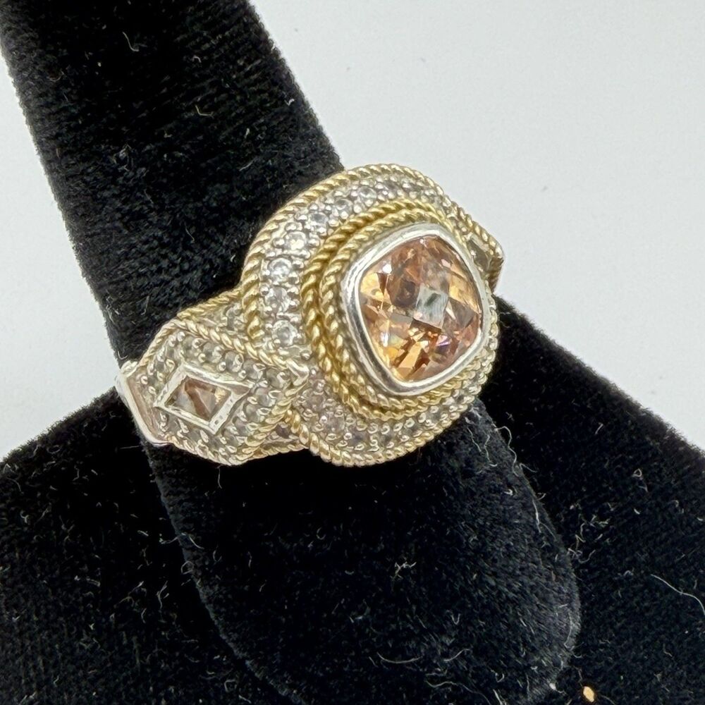Sterling Silver Yellow Citrine Ring Size 8